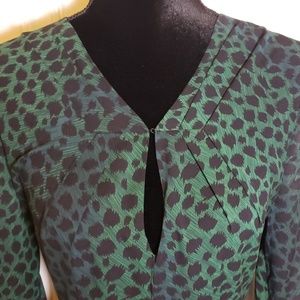 whistles green animal print dress